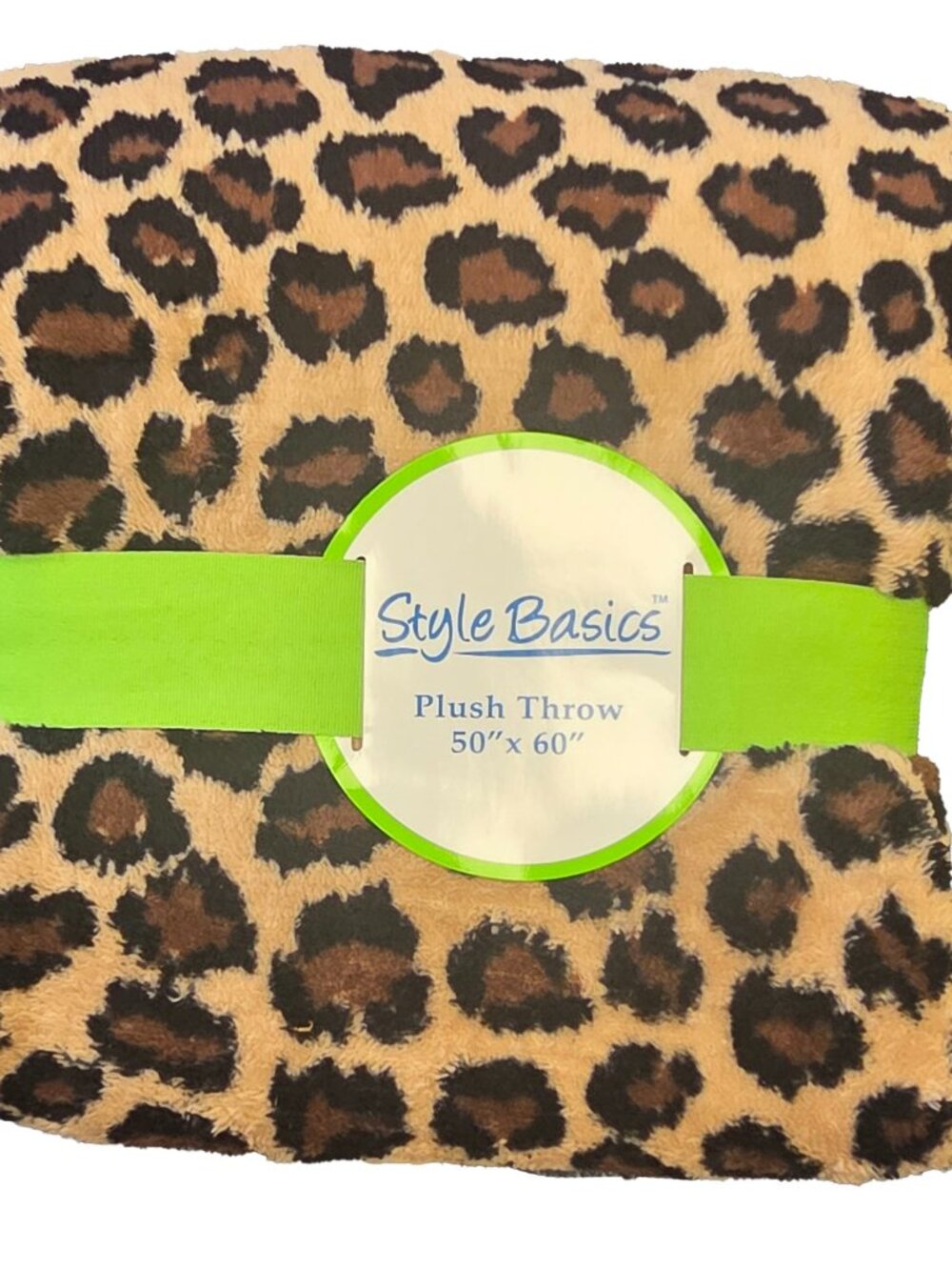 style basics plush leopard throw